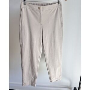Eileen Fisher Ponte Slim Ankle Pants Pull on Beige Size Small Petite